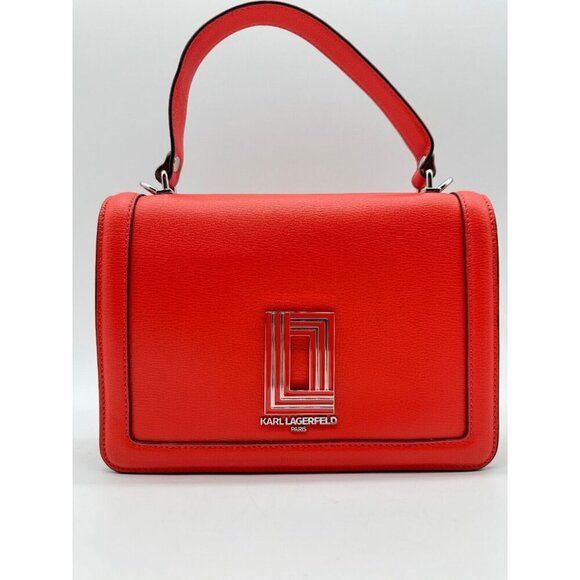 KARL LAGERFELD Paris Simone leather small crossbody bag -Red /Vermillon (Used) - Picture 4 of 14
